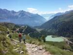 Sicht ins Puschlav, die Alp Grüm und den Lago
                  Palü