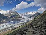 Aletschgletscher, Weg dem Bettmerhorn entlang
                      zum Mrjelensee 