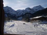 Aussicht vom
                    Hotel Alpenland ins Rohr