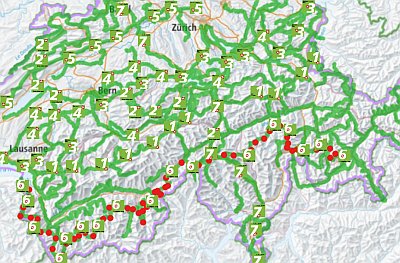 Alpenpsseweg, Karte SchweizMobil