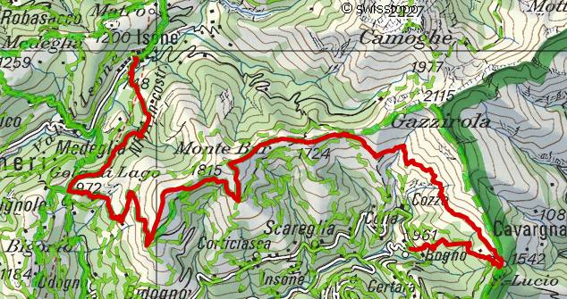Karte,
                  gezeichnet mit SchweizMobilPlus