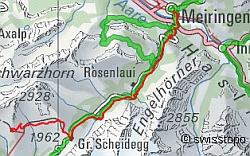 Karte, gezeichnet mit SchweizMobilPlus