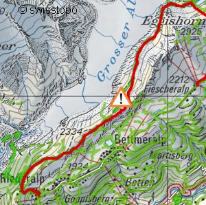 Wanderlandkarte, gezeichnet mit
            SchweizMobilPlus