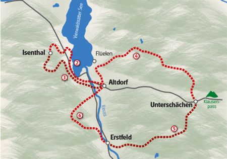 Kartenskizze Urner Seilbahntour, Quelle:
                  Eurotrek