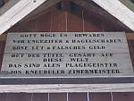 Spruch an der            gedeckten Brücke beim Bahnhof Schüpfheim