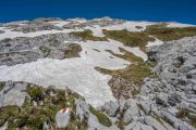 Silberen: Aufstieg über steile Schneefelder Mitte Juni