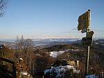 Blick vom Üetliberg Richtung See und Alpen