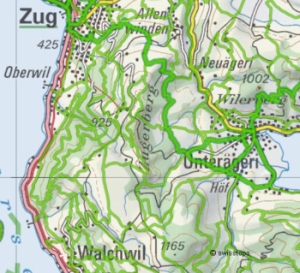 Wanderland-Karte Zugerberg