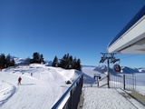 Gondelbahnstation Rotenflue, Start Winterwanderweg Richtung Rest.Rotenfluh