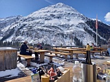 Aussichtsterrasse Alprestaurant Garfiun bei Klosters