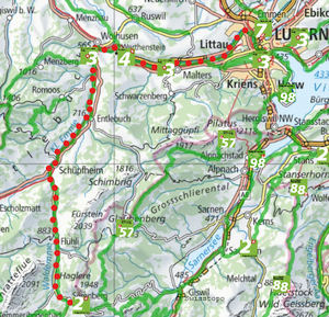 Karte Emmenuferweg Schweizmobil